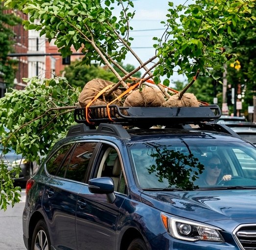 За перевозку саженцев на крыше автомобиля могут оштрафовать