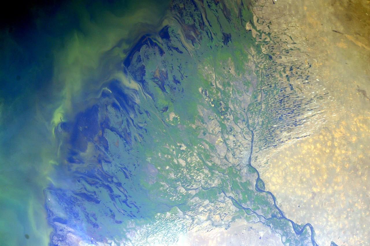 Космонавт Олег Артемьев заснял с борта МКС реку Волгу Космонавт Олег Артемьев заснял с борта МКС реку Волгу