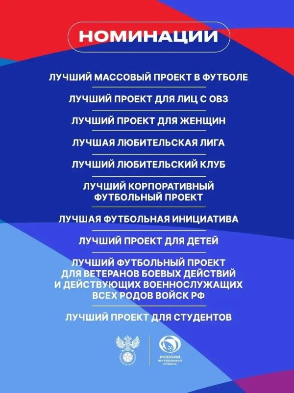 Российский футбольный союз объявляет о старте шестого сезона конкурса «Россия – футбольная страна», который проводится при поддержке Минспорта России и АНО «Национальные приоритеты» Российский футбольный союз объявляет о старте шестого сезона конкурса «Россия – футбольная страна», который проводится при поддержке Минспорта России и АНО «Национальные приоритеты»