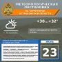 Метеорологическая обстановка на 23 июня