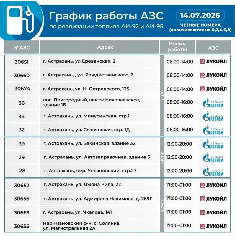 В Астраханской области открылась интерактивная карта работы АЗС В Астраханской области открылась интерактивная карта работы АЗС