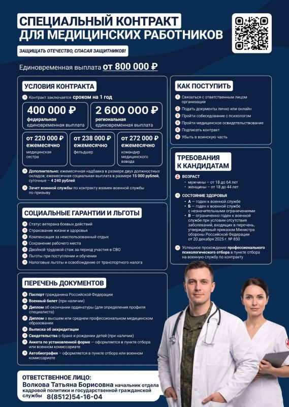 Специальный контракт для медицинских работников в 2026 году: